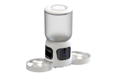 Auto Pets Feeder with Dual Bowls